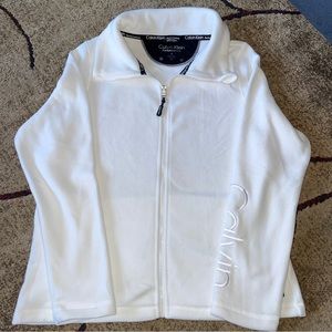 Calvin Klein performance white full zip up fleece jacket size M
